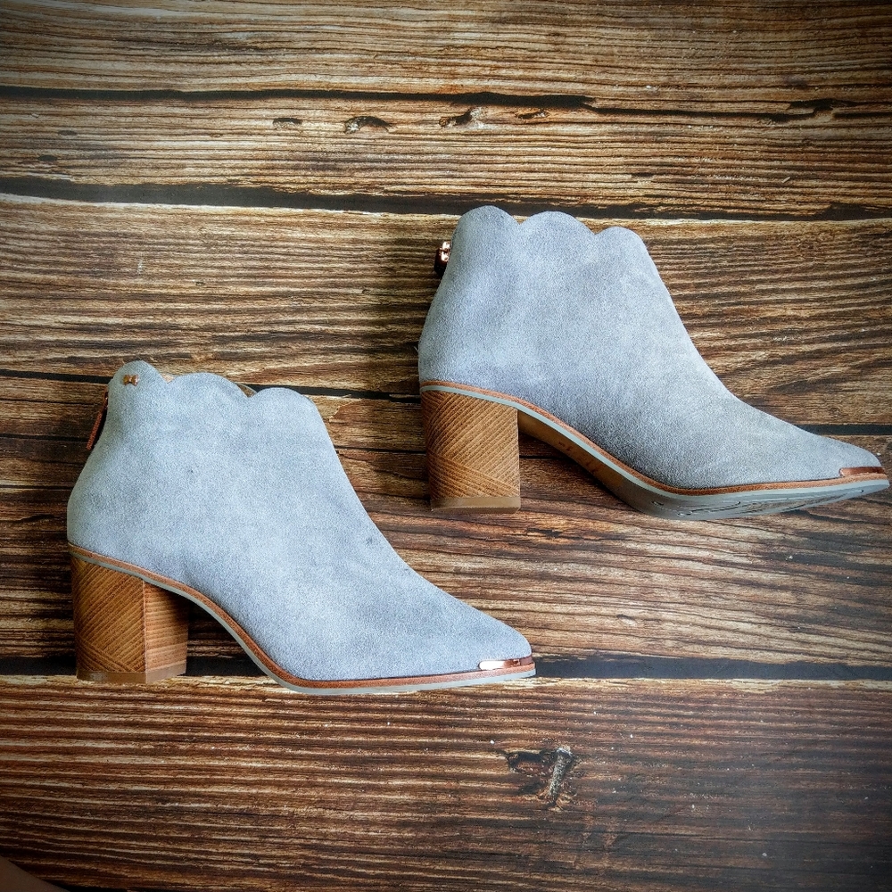 🔥LAST 1🔥NIB TED BAKER GREY SUEDE ANKLE BOOTS - Picture 9 of 14
